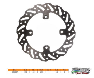 Bremseskive bag Delta Braking Yamaha 85 YZ (19/16)(17/14) årg. 02 - 18